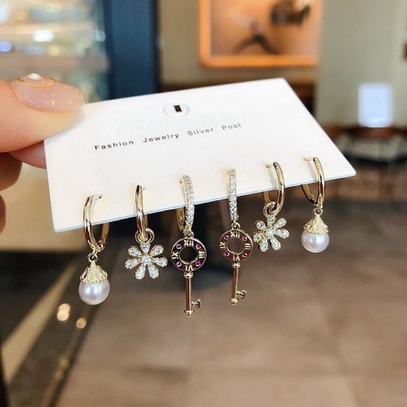 *NEW [3 Pairs] 925 Sterling Silver Hoop Earrings L - Picture 4 of 7